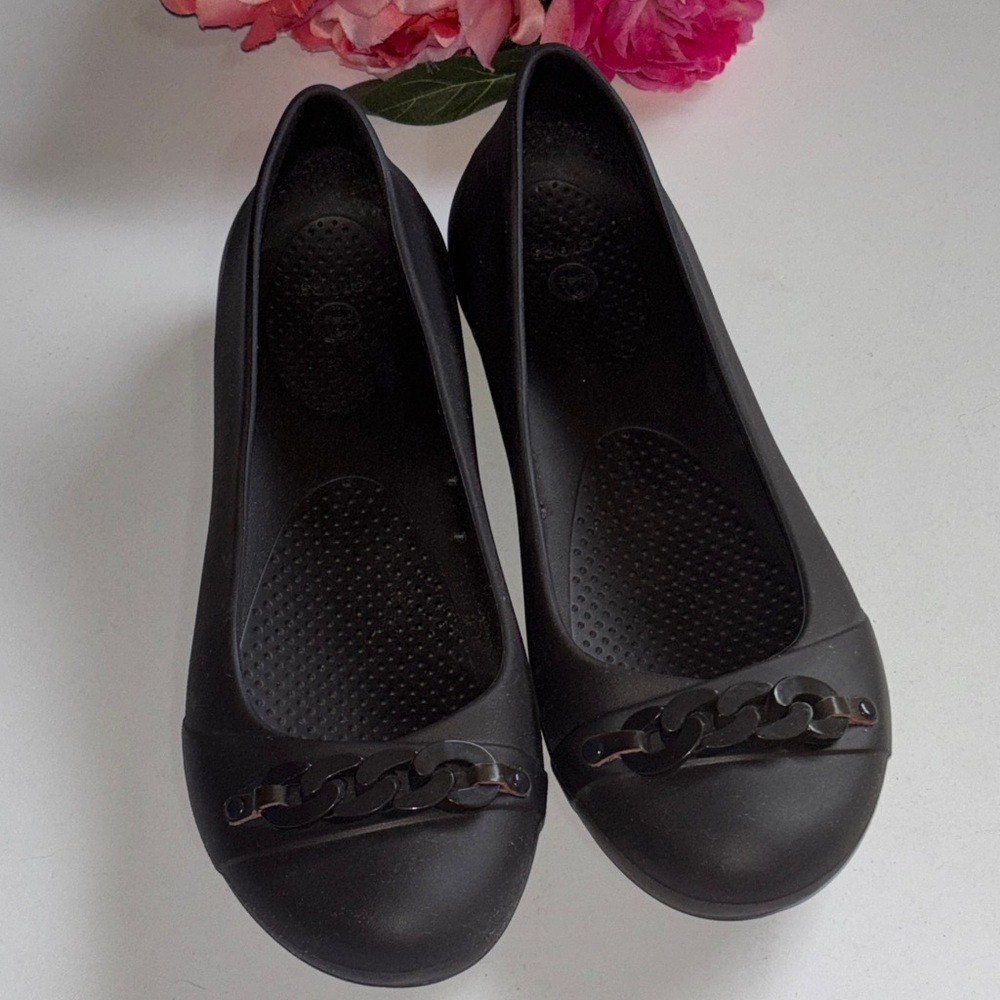 Crocs Gianna Chain Link Brown Ballet Flats Slip On Shoes Women's Size 11